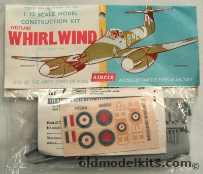 Airfix 1/72 Westland Whirlwind, 1406 plastic model kit